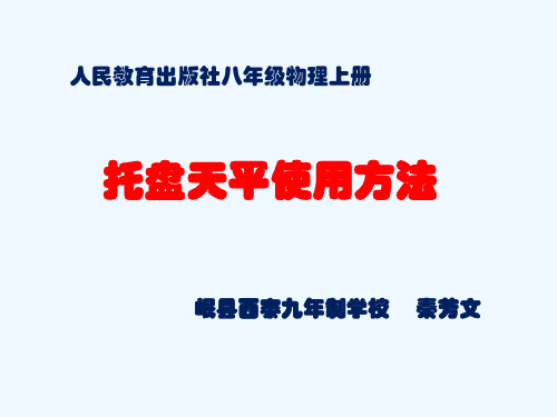 物理人教版八年级上册托盘天平使用方法