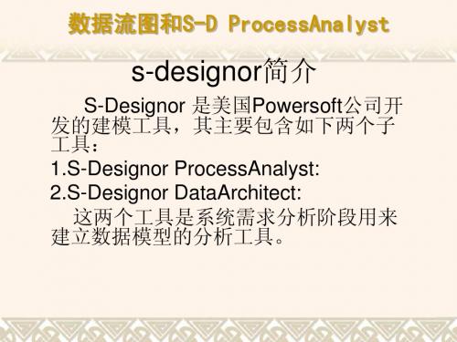 数据流图和S-D ProcessAnalyst