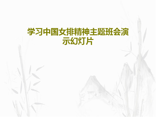 学习中国女排精神主题班会演示幻灯片26页文档