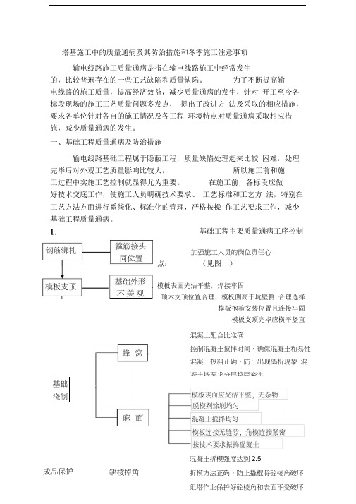 塔基施工中的质量通病及其防治措施冬季施工注意事项