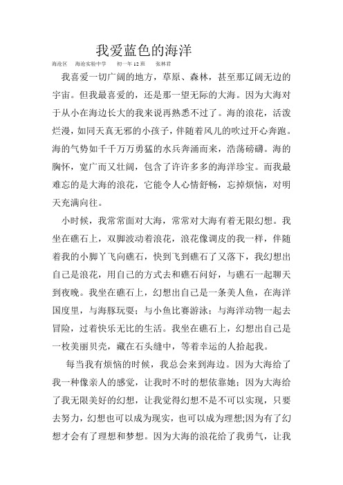 我爱蓝色的海洋