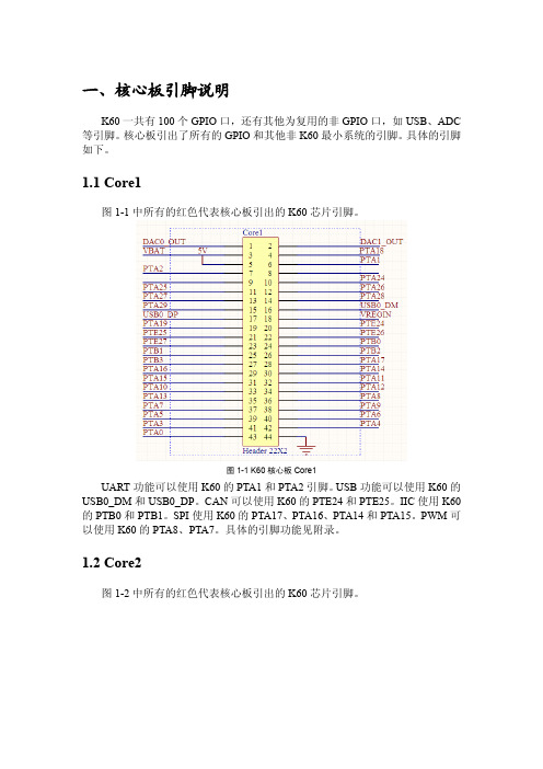 K60核心板说明与扩展板(SD-Ex-D)对接说明