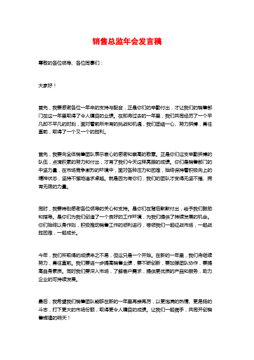 销售总监年会发言稿 (2)