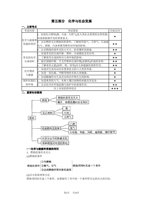 九年级(初三)化学 第五部分化学与社会发展