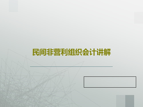 民间非营利组织会计讲解66页PPT