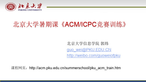 北京大学暑期课《ACMICPC竞赛训练》