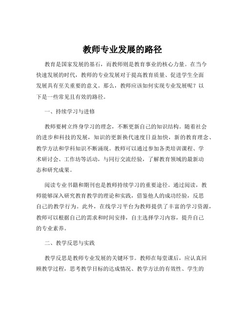 教师专业发展的路径