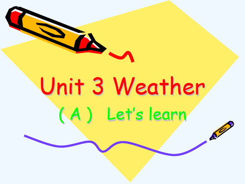 英语人教版四年级下册Unit3 Weather (A) Let's learn