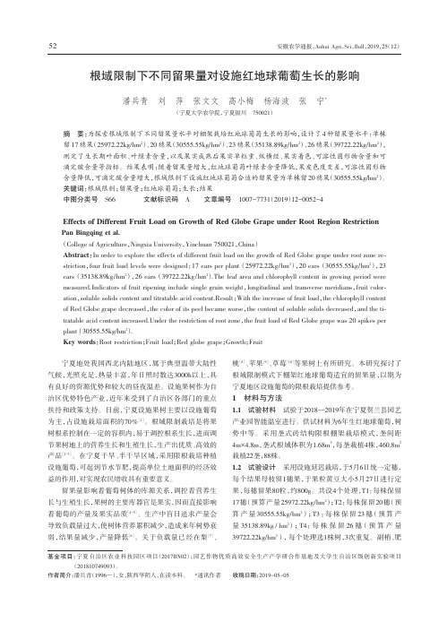根域限制下不同留果量对设施红地球葡萄生长的影响