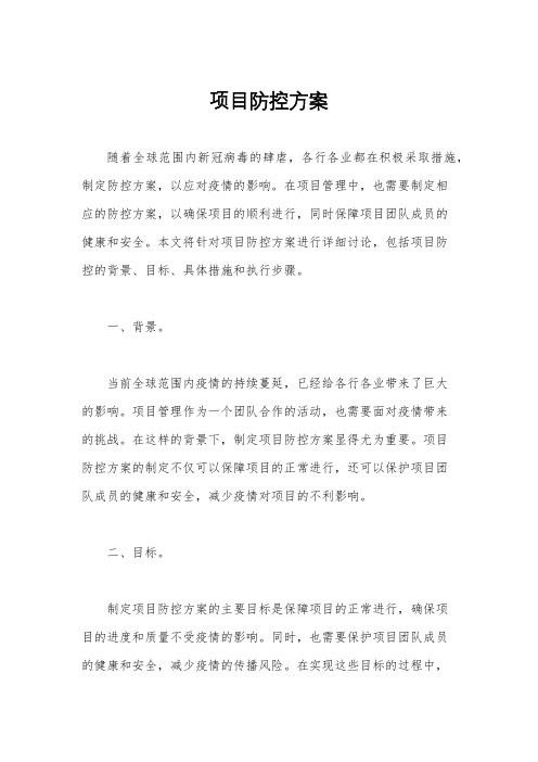 项目防控方案