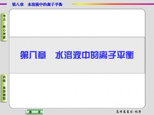 2015届高考化学总复习课件：8-1弱电解质的电离平衡