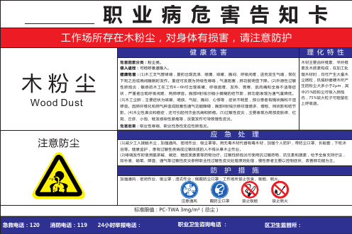 木粉尘职业病危害告知卡