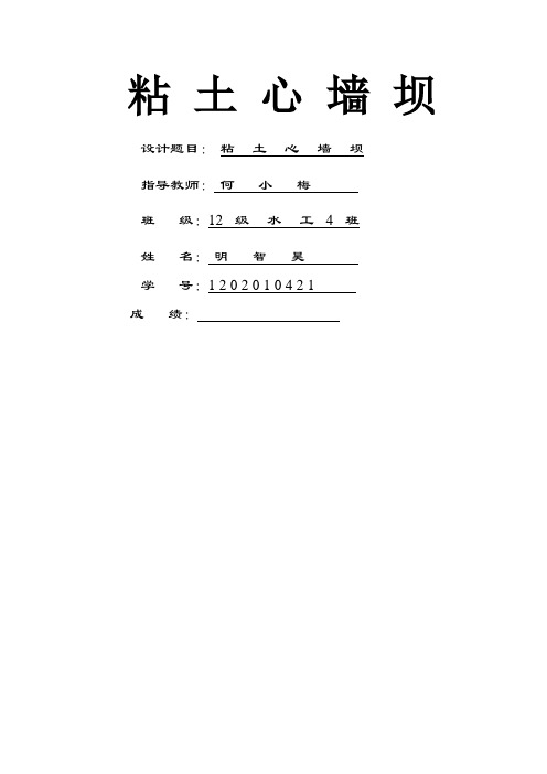 土石坝实训