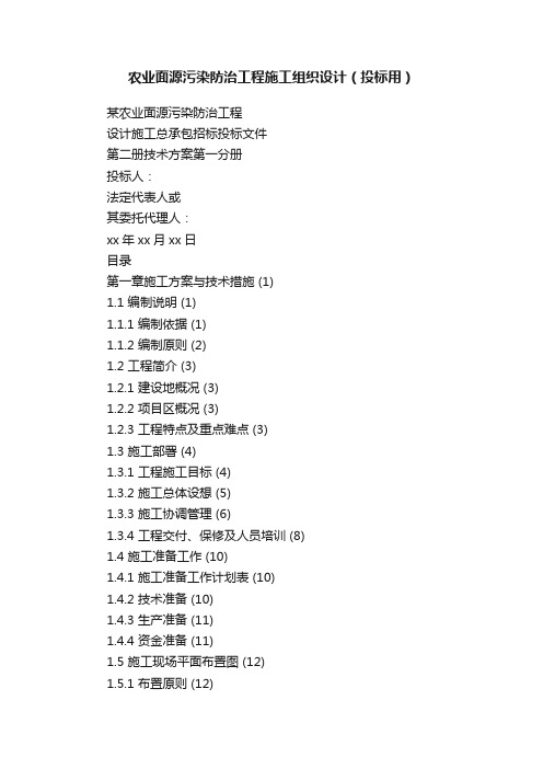 农业面源污染防治工程施工组织设计（投标用）