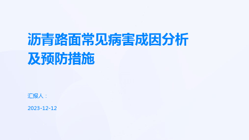 沥青路面常见病害成因分析及预防措施