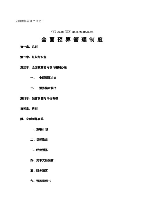 公司预算管理资料