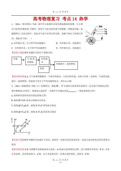 高考物理复习 考点14  热学 (2)