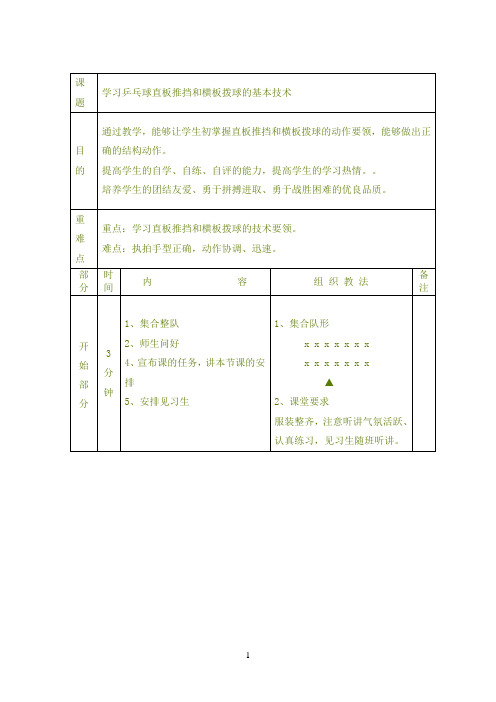 推挡技术和拨球