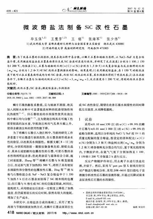 微波熔盐法制备SiC改性石墨