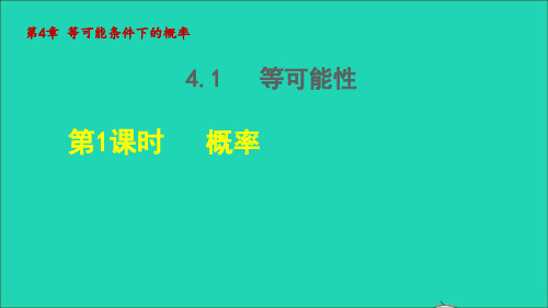 2022秋九年级数学上册 第4章 等可能条件下的概率4.1 等可能性(概率)授课课件(新版)苏科版