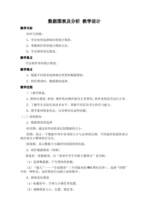 数据图表及分析 教学设计 川教版(2019)初中信息技术七年级上册   