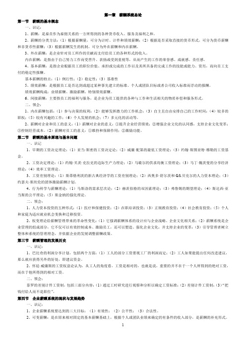 《06091薪酬管理》根据考试大纲整理的复习资料