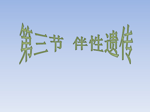 【课件】伴性遗传课件高一下学期生物人教版必修2