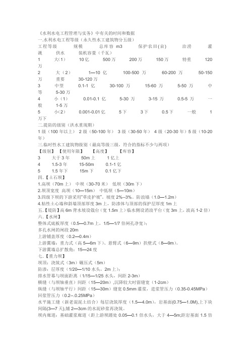 二级水利有关数字