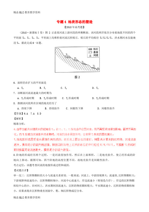 【配套K12】[学习]三年高考(2016-2018)高考地理试题分项版解析 专题04 地表形态的塑造