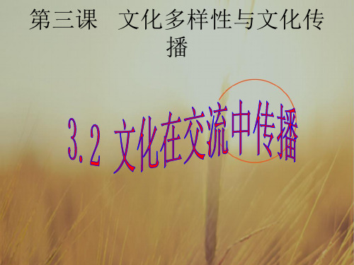 吉林省伊通满族自治县第三中学校高中政治必修三：2-3-2文化在交流中传播 课件 精品