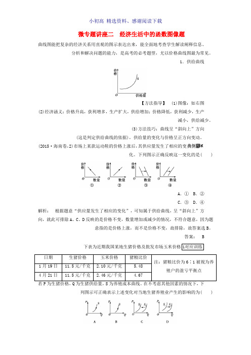 2018高考政治大一轮复习微专题讲座二经济生活中的函数图像题