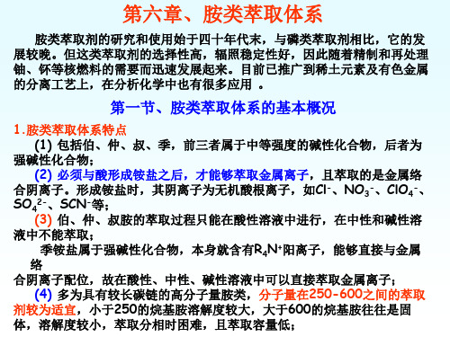 萃取化学原理与应用第六章、胺类萃取体系