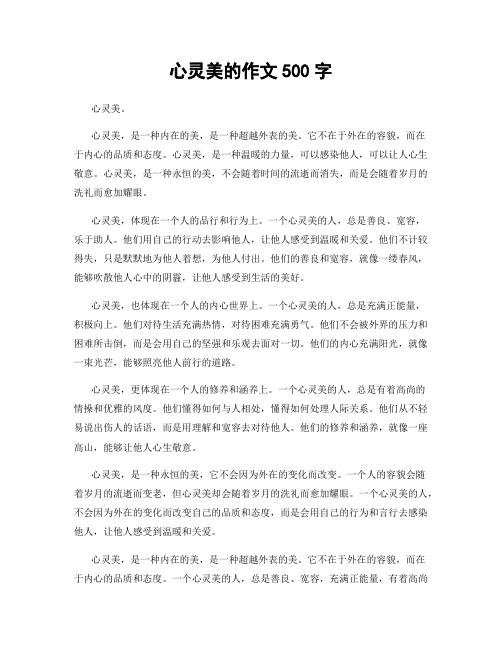 心灵美的作文500字