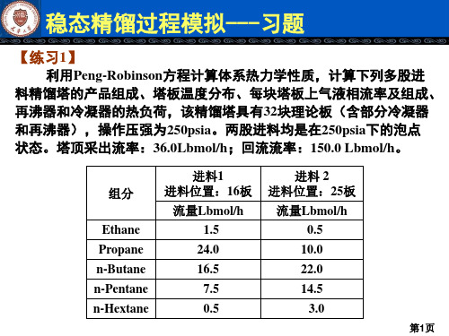 稳态精馏过程模拟的建立-习题