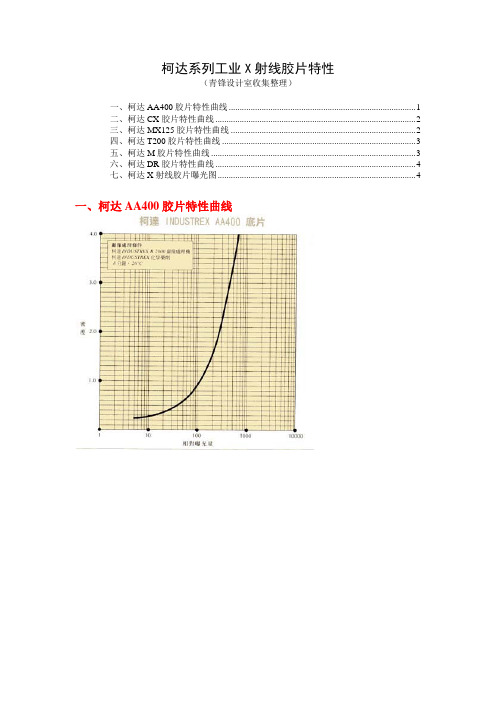 柯达系列工业X射线胶片特性(收集整理)