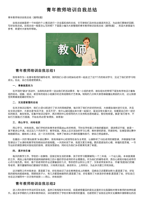 青年教师培训自我总结