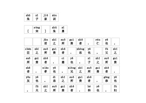 《朱子家训》拼音版-注音版