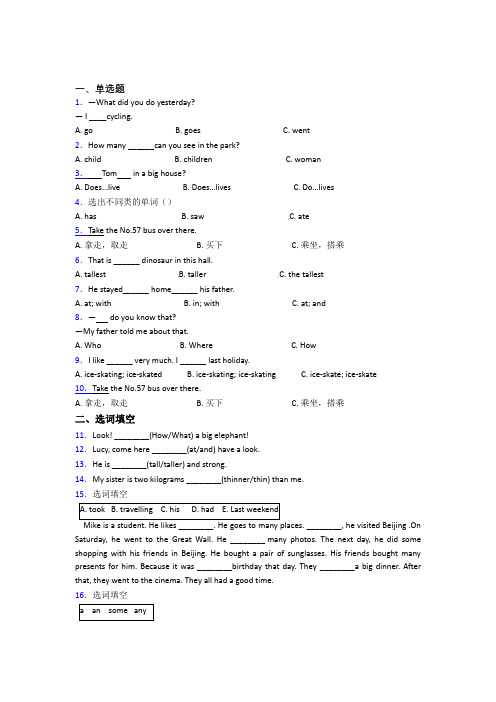 【标准卷】成都市小升初英语阶段测试(含答案解析)