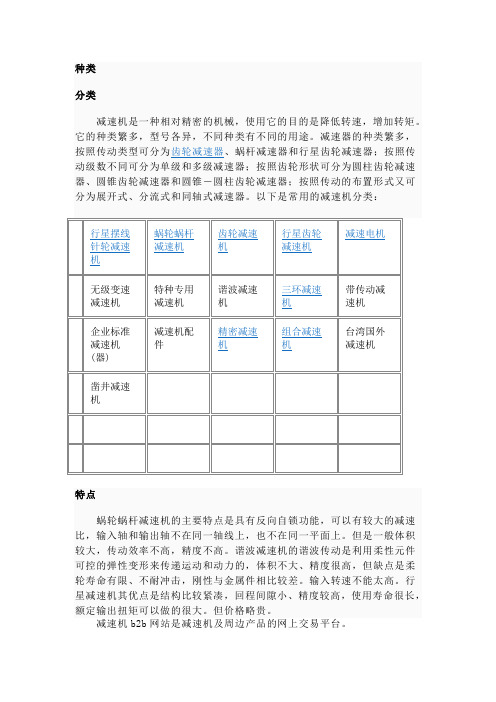 减速机种类