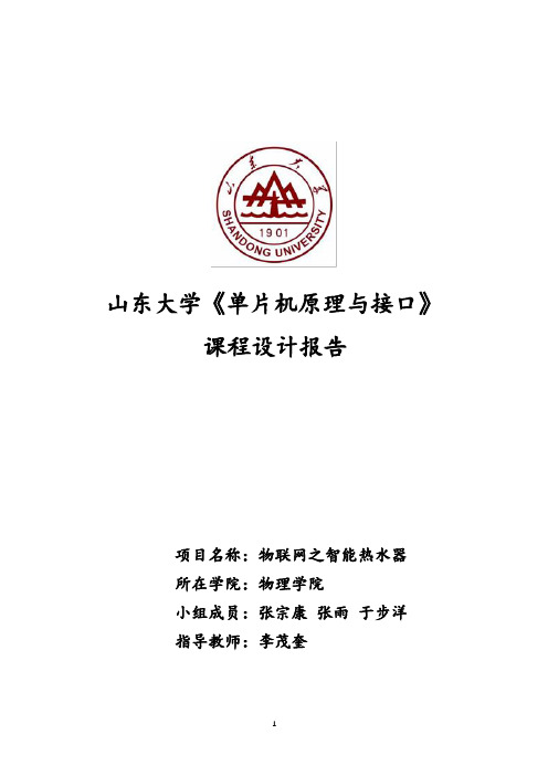 山东大学单片机原理与接口