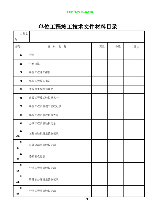 建筑装饰装修工程竣工验收资料表格29123