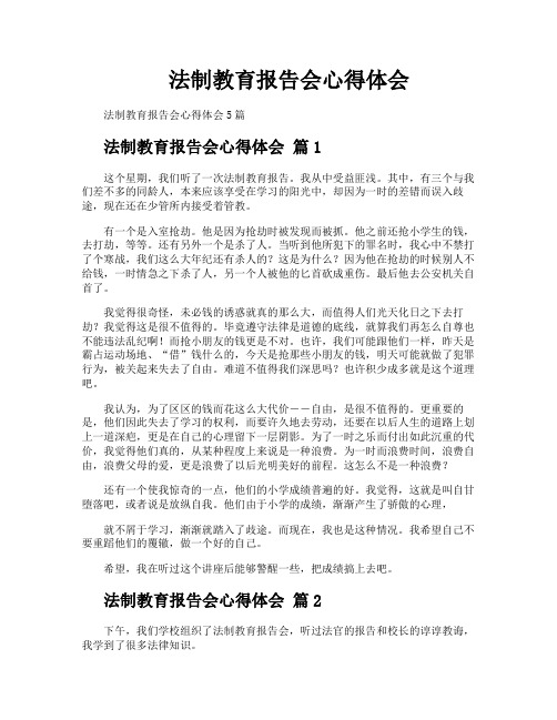 法制教育报告会心得体会