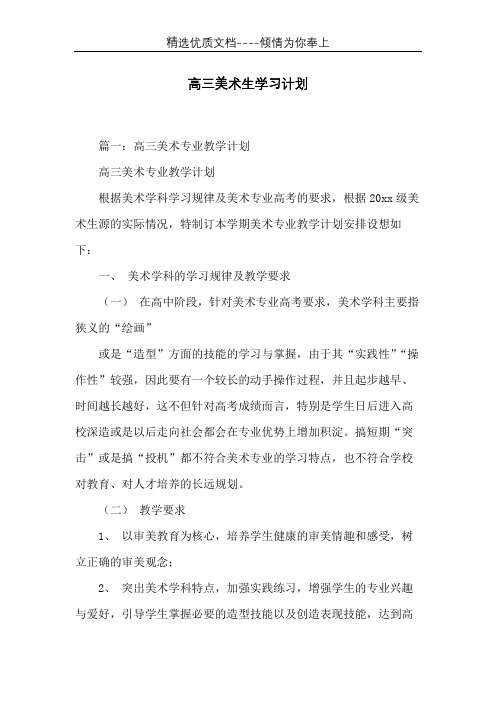 高三美术生学习计划(共27页)