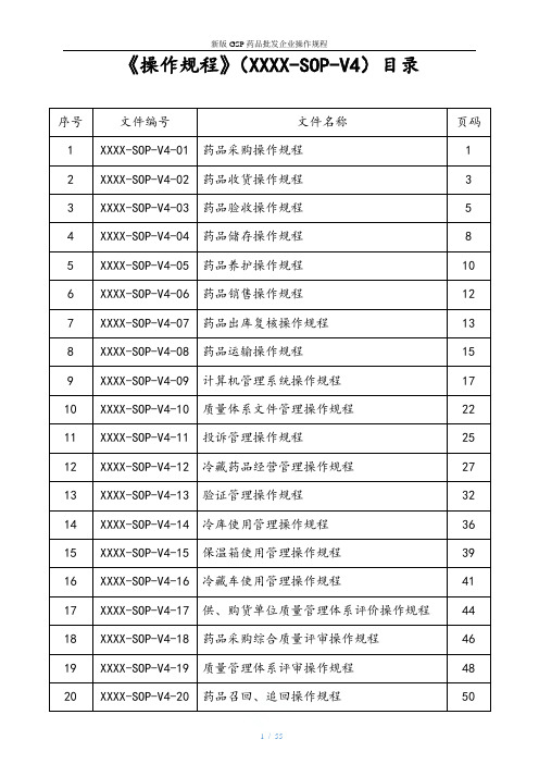 新版GSP药品批发企业操作规程