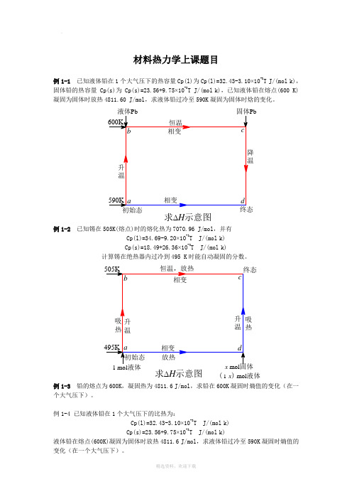 材料热力学习题集