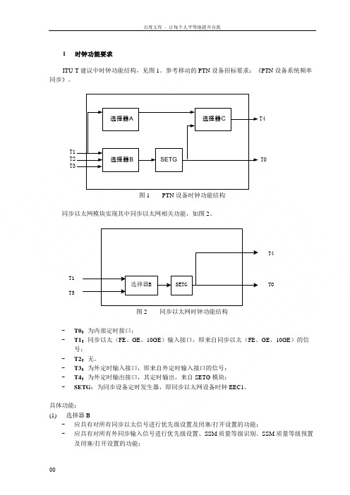 同步以太网功能说明