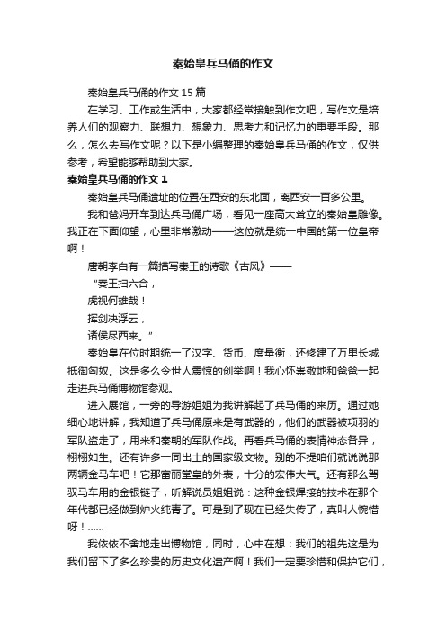 秦始皇兵马俑的作文15篇