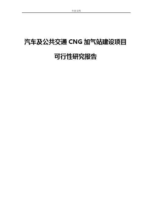 汽车及公共交通CNG加气站建设项目可行性研究报告