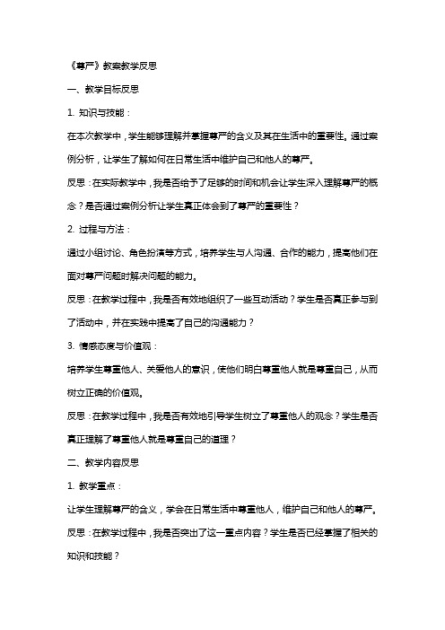 《尊严》教案教学反思