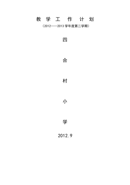 2012_2013第一学期教学工作计划文档[1]